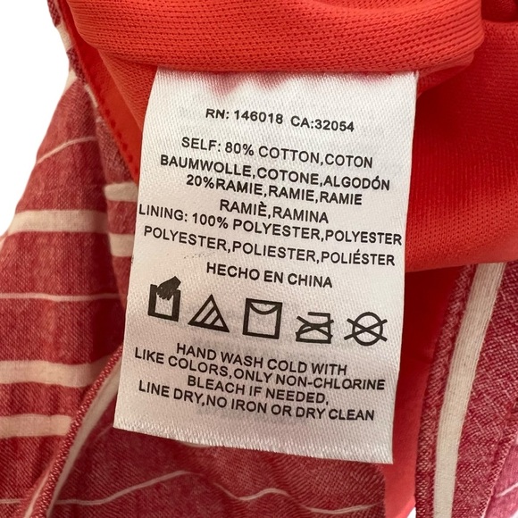 Anthropologie Tank Wide Leg Jumpsuit Red White Small Petite Contemporary Beach - Picture 5 of 5